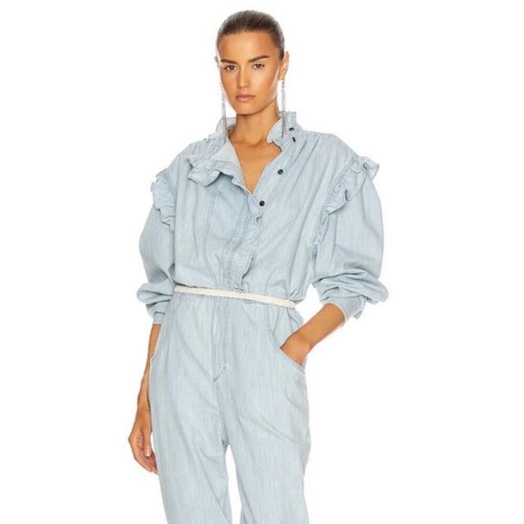 Isabel Marant Etoile Gayle Denim Jumpsuit Size 38 - Picture 1 of 8